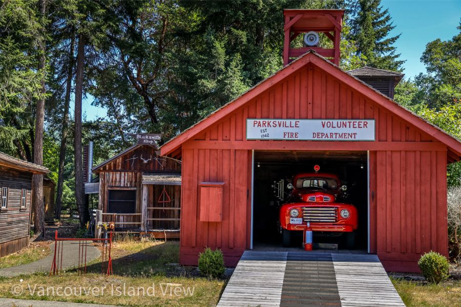 The Fire Hall at the Parksville Museum. Learning about the History of Parksville at the local museum. Vancouver Island View