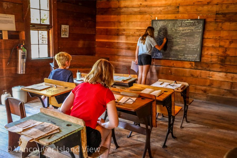 Learning about the history of Parksville through the interactive local museum. Vancouver Island View