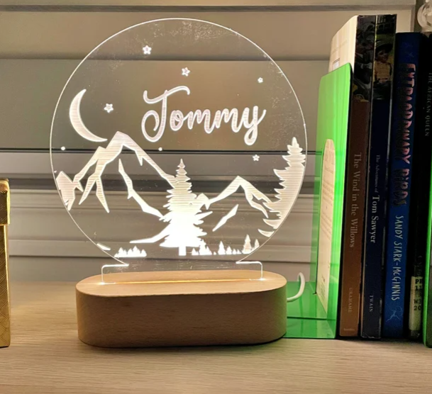 Personalized night light by EFC Gift. Made in BC gift guide by Vancouver Island View