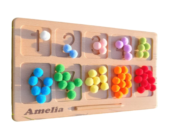 Montessori Number board by Megans Toys 2. Made in BC Gift Guide. Vancouver Island View