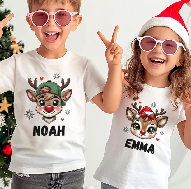 Personalized matching tshirts for siblings by Llama Cups. Made in BC Gift Guide. Vancouver Island View