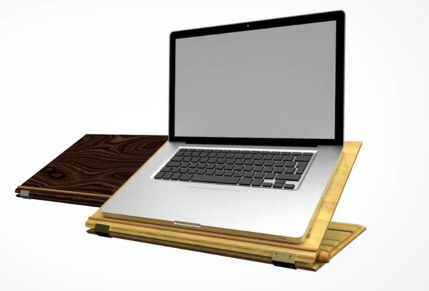 High End Adjustable Laptop and Book Riser by Konisa Studio. Made in BC Gift Guide by Vancouver Island View