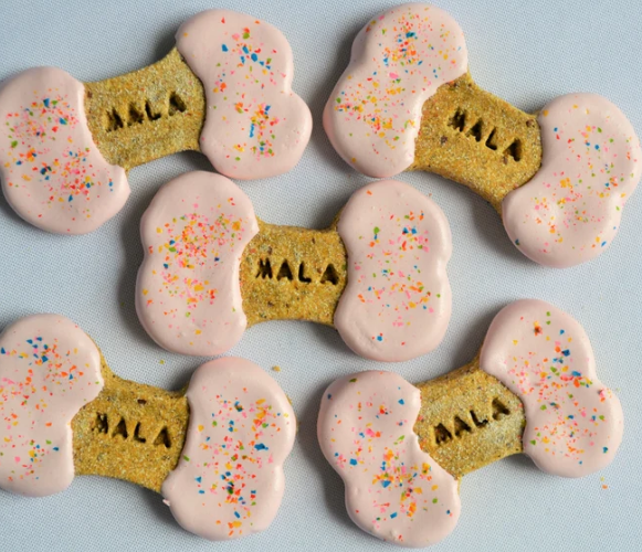 Gourmet pet treats by Dantes Doggy Delights. Made in BC Gift Guide by Vancouver Island View