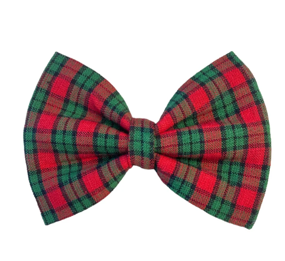 Plaid bow tie for dogs by Paw Town. A BC artisan featured in the Made in BC Gift Guide by Vancouver Island View